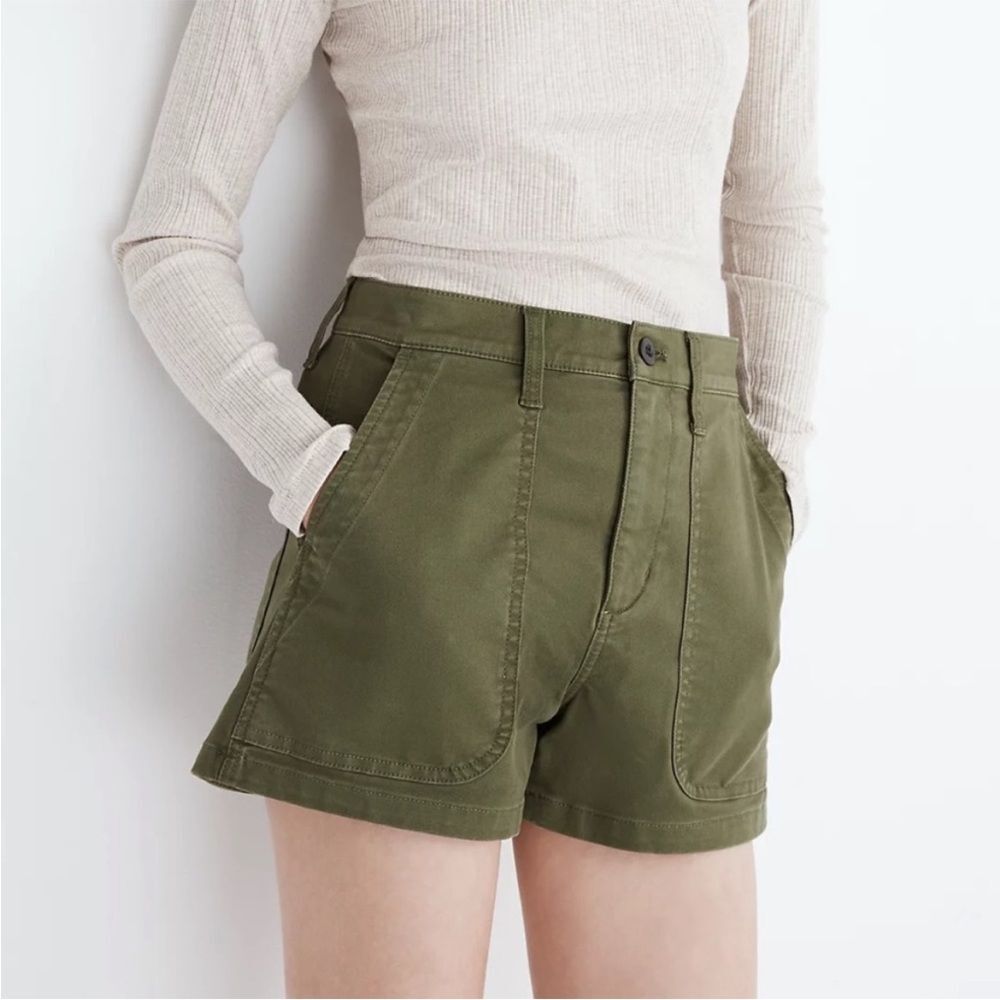 Madewell, 1 wear, Green The Perfect Vintage Military Shorts Palm Tree, Size 24